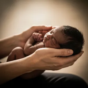 Hands cross stitching an elegant pattern