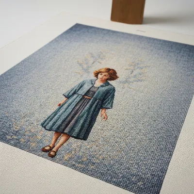 Modern geometric cross stitch design