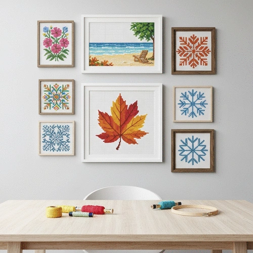 Seasonal Cross Stitch Wall Art