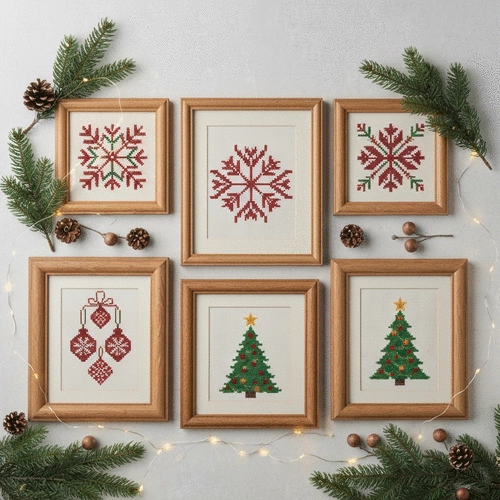 Nostalgic Vintage Holiday Cross Stitch