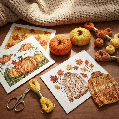easy cross stitch patterns for fall holidays