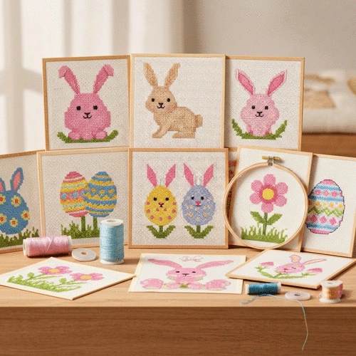 Colorful Easter Cross Stitch Ideas