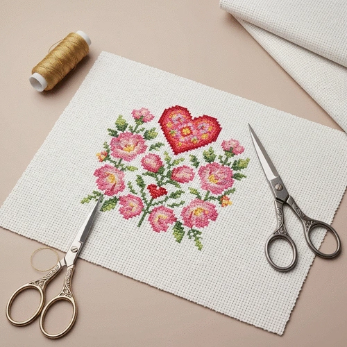 cross stitch patterns for Valentine's Day gifts